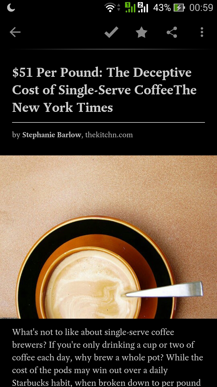 single cup coffee maker cost New York Times Screenshot